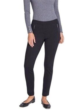 J McLaughlin Ross Pants Sz 10 Stretch Slim Tapered Zip Pocket Career Minimalist